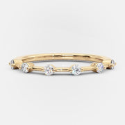 0.15 TCW Round Cut Lab Grown Diamond Wedding Band Gift For Her Mapple Gems